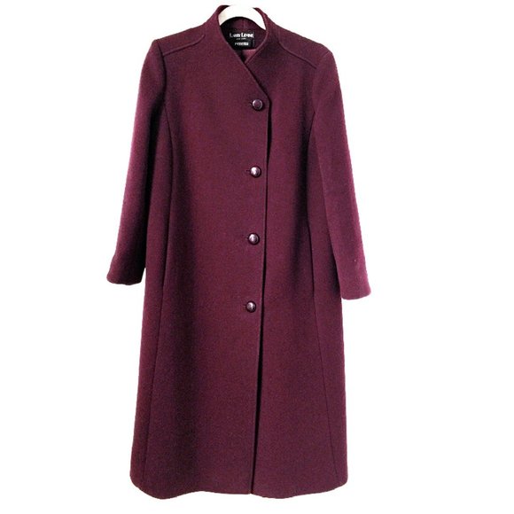 Larry Levine Jackets & Blazers - Larry Levine Wool Dress Coat Wine MP